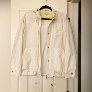 Larry Levine ladies Size Small waterproof windbreaker Full Zip Hooded Jacket